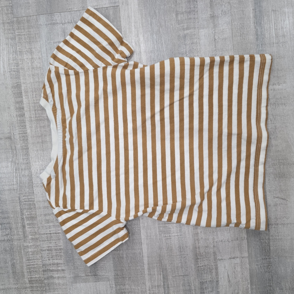 Striped Brown and White Kids T-Shirt - Picture 3 of 4